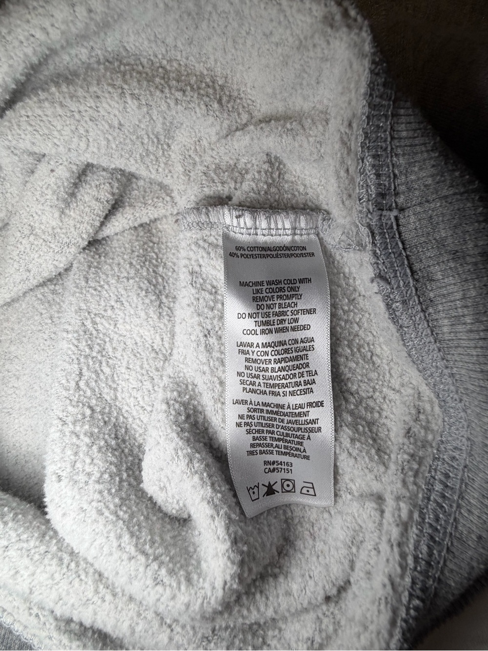 Calvin Klein performance cropped hoodie gray fleece sweatshirt size small - Picture 4 of 6